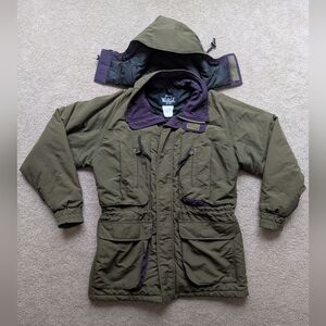 Vintage Woolrich Fieldstone Work Chore Jacket With Hood